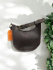 Brown Leather Circular Shoulder Bag repurposed shoulder strap